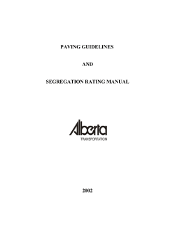 Paving Guidelines and Segregation Rating Manual