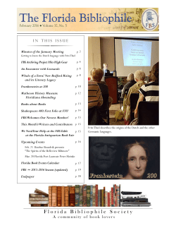 The Florida Bibliophile - Florida Bibliophile Society
