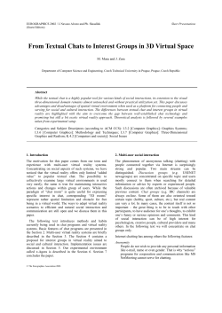 From Textual Chats to Interest Groups in 3D Virtual Space