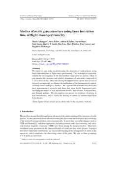 Studies of oxide glass structure using laser ionization