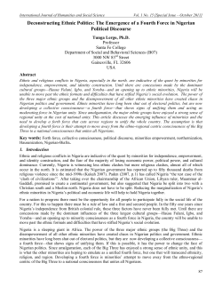 Deconstructing Ethnic Politics: The Emergence of a Fourth Force in