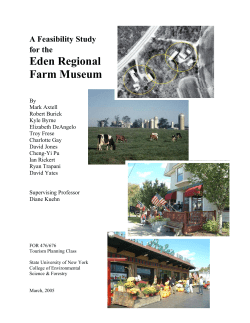 A Feasibility Study for the Eden Regional Farm Museum - SUNY-ESF