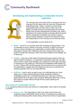 Developing a sustainable income approach