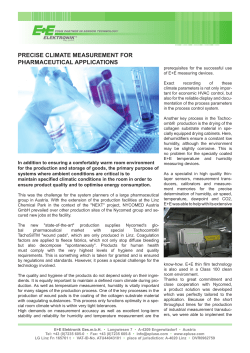 PREcIsE cLImATE mEAsUREmENT FoR