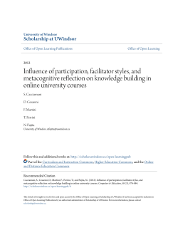 Influence of participation, facilitator styles, and metacognitive