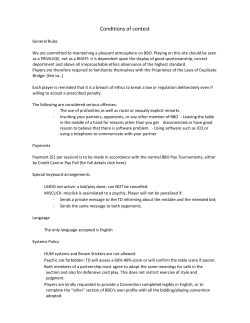 Conditions - WBF Women`s Bridge Club