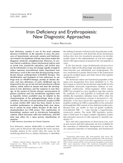 Iron Deficiency and Erythropoiesis: New Diagnostic Approaches
