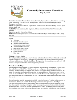 Portland Plan CIC - City of Portland