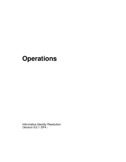 Informatica Identity Resolution 901SP4 Operations (English)