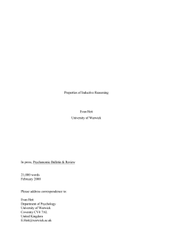 Properties of Inductive Reasoning Evan Heit