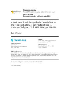 Shah Isma`il and the Qizilbash: Cannibalism in