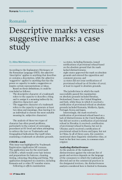 Descriptive marks versus suggestive marks: a case study