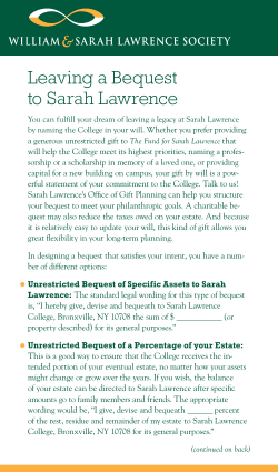 Leaving a Bequest to Sarah Lawrence