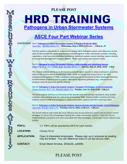 Pathogens in Urban Stormwater Systems ASCE Four Part Webinar