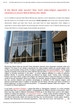 Is the liberal state secular? How much state