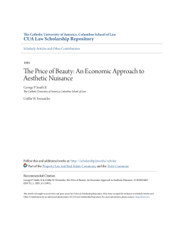 The Price of Beauty: An Economic Approach to Aesthetic Nuisance