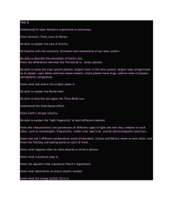 Test 2: Understand Sir Isaac Newton`s importance to astronomy