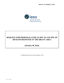 Draft Request for Proposals