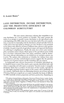 LAND DISTRIBUTION, INCOME DISTRIBUTION