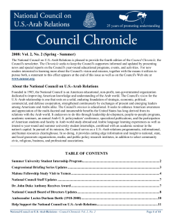 Council Chronicle Vol. 2, No. 2 - National Council on US