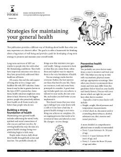 Strategies for maintaining your general health