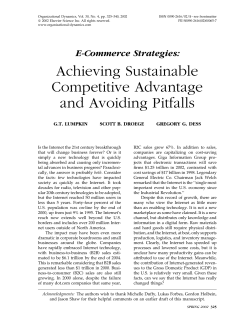Achieving Sustainable Competitive Advantage and Avoiding Pitfalls