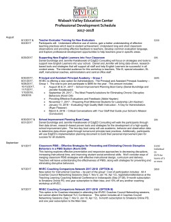PD Schedule - Wabash Valley Education Center