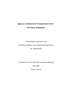 Algae as a Feedstock for Transportation Fuels &ndash; The - IEA-AMF