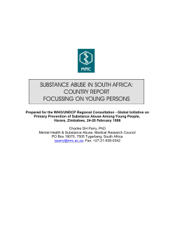 substance abuse in south africa: country report focussing