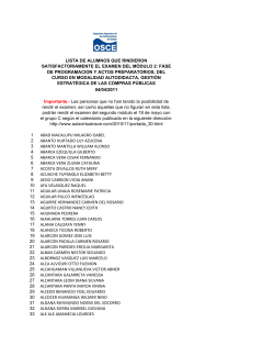 lista de alumnos que rindieron satisfactoriamente el examen