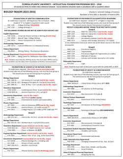 biology major (2015-2016) - Florida Atlantic University