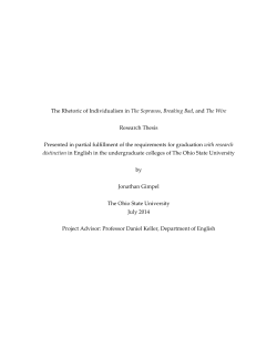 Page 1 The Rhetoric of Individualism in The Sopranos, Breaking