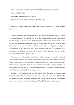 Title: Monologue in contemporary drama of the French