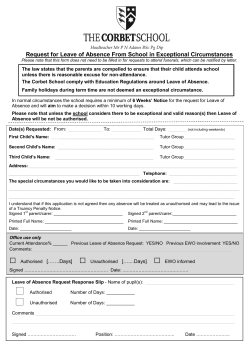 Leave of Absence Request Form