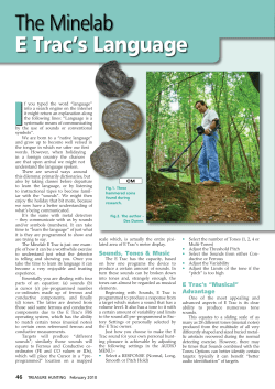 The Minelab E Trac`s Language