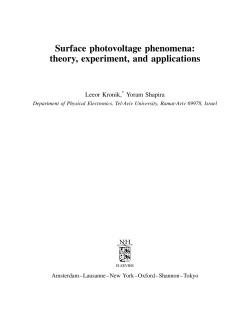 Surface photovoltage phenomena: theory, experiment