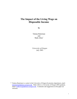 The Impact of the Living Wage on Disposable Income