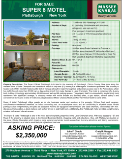 FOR SALE SUPER 8 MOTEL Plattsburgh New York