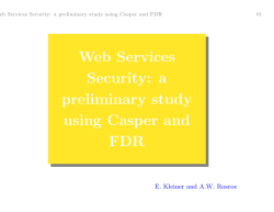 a preliminary study using Casper and FDR