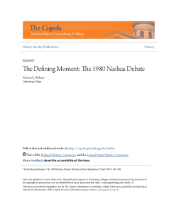 The Defining Moment: The 1980 Nashua Debate