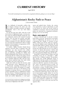 Afghanistan`s Rocky Path to Peace - United States Institute of Peace