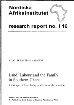 Nordiska Afrikainstitutet research report no. I 16