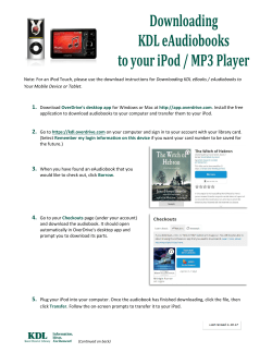 Downloading KDL eAudiobooks to your iPod / MP3 Player