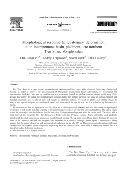 Morphological response to Quaternary deformation at an