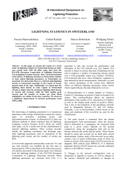 LIGHTNING STATISTICS IN SWITZERLAND