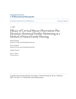 Efficacy of Cervical Mucus Observations Plus Electronic Hormonal