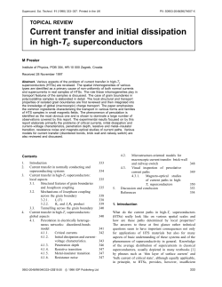 Current transfer and initial dissipation in high-Tc