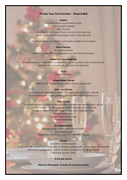 Private Year End Function - Tinsel Buffet