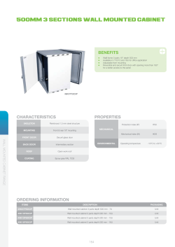 ORDERING INFORMATION 500mm 3 seCTions Wall