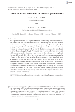 Effects of lexical semantics on acoustic prominence *
